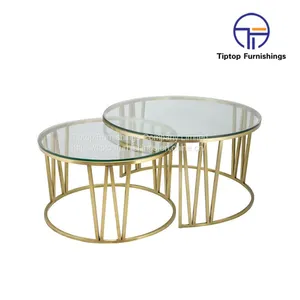 Factory Price Gold Stainless Steel Coffee Table thumbnail-3
