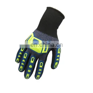 Oilfield Sandy Nitrile Cut Resistant Anti Vibration Shock Proof TPR Impact Mechanic Work Safety Gloves thumbnail-1