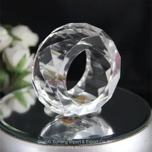 Elegant Transparent Clear Crystal Round Napkin Ring Holders For Wedding And Home Decoration thumbnail-3