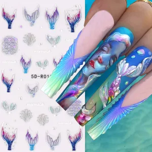 Wholesale of Halloween Nail Stickers, Gold and Silver Plated, Mirror Shaped Snowflake Elk Inset Style Back Glue Nail Stickers thumbnail-4