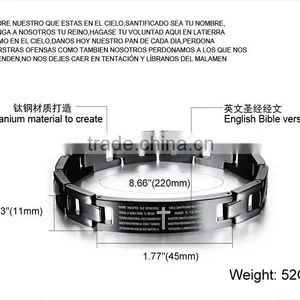 The Spanish Cross in the Bible the Lord's Prayer Bracelets Corrosion of Stainless Steel Bangles for Men thumbnail-6