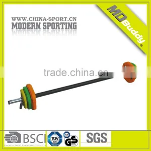 Weightlifting 25kg Color Rubber Barbell thumbnail-1