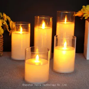 7.5cm Diameter 10/12.5/15/17.5/20cm Height Battery - Operated Led Flameless Tealight Candle, Flickering for Wedding, Home, Bar & Christmas Decor thumbnail-5
