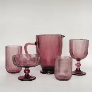 Machine Made Ribbed Glassware thumbnail-1
