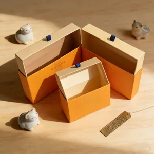Luxury Orange Rigid Paper Drawer Packaging Box thumbnail-2