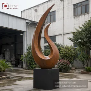 Weathered Steel Landscape Sculpture for Park Decoration thumbnail-1