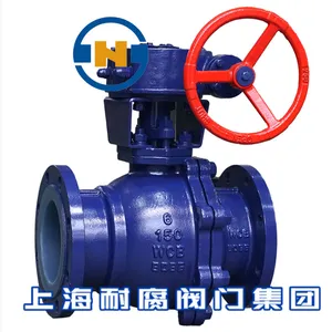 Cast Iron Steel Full PTFE Lined Flange End Wafer Type Butterfly Valve thumbnail-1