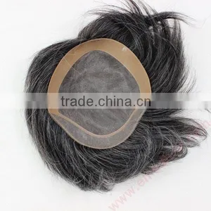 Natural Looking 100% Human Hair Mesh Men's Toupee thumbnail-1