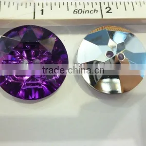 BUTTONS IN ACRYLIC STONE WITH SILVER PLATED BACKING, 27MM SA-2985 thumbnail-1