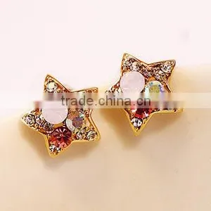 Fancy Crystal Star Stud Star Shaped Diamond Earrings Statement Star Earring thumbnail-1