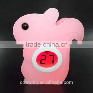 Squirrel Shape Room Thermometer Temperature Displayer LED Color Changing Night Light Lamp for Babies Kids Children thumbnail-1
