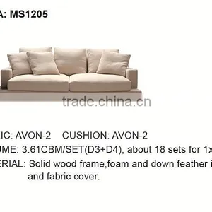2015 Modern Design Leather Sofa Top Grain Leather Furniture Living Room MS1205 thumbnail-2