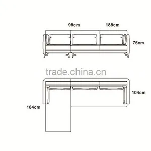 2015 Modern Design High Fashion Home Sofa Top Grain Leather Furniture Living Room MS1210 thumbnail-4