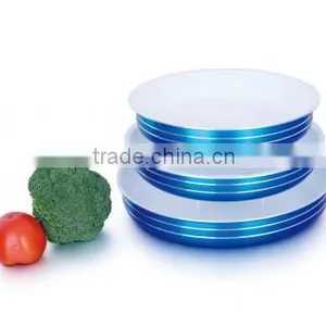 3PC PRESSED ALUMINUM ROUND TRAY SET thumbnail-1