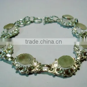 Faceted Gemstone Metal Bracelet thumbnail-1