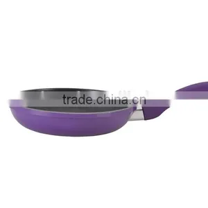 Purple Pressed Aluminum Nonstick Coating Casserole Pot With Silicone Paint Handles Forged Aluminum Imitation thumbnail-6