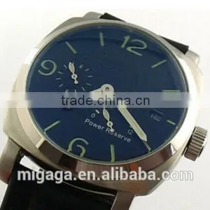 Black Dial 44mm Power Reserve Automatic Mens Mechanical Steel Watch thumbnail-3