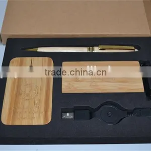 Bamboo Mouse USB 2.0 Hub Travel Gift Set for Computer thumbnail-5