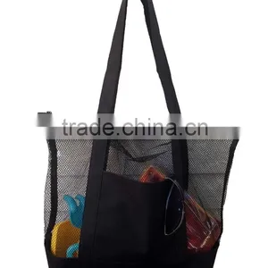 Mesh Beach Tote Bag Black - Good for the Beach thumbnail-1