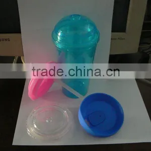 16oz Plastic Double Wall Mug With Straw and New Lid thumbnail-1
