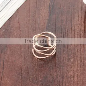 Wholesale Fashion Jewelry 18K Elegant Design Rose Gold Light Weight Gold Ring for Ladies thumbnail-2