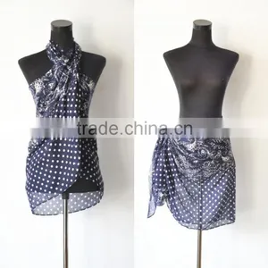 Summer Fashion High Quality Polyester Voile Customaized Printed Sarong thumbnail-1