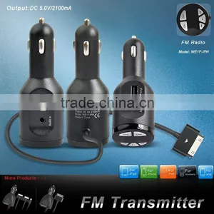 2in1 Car Charger FM Transmitter Music Enjoy in Car for Iphone 4,4s,iphone 3g&3GS/IPAD2&3 thumbnail-1