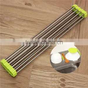 Over Sink Roll Up Dish Drying Mat / Stainless Steel Drain Rack thumbnail-6
