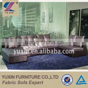 Diamond Buttoned Purple Corner Sofa Set Home Furniture Corner Sofa thumbnail-3