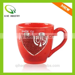 The Red Hearts Ceramic Cup,Heart-shaped Pottery Cups thumbnail-1