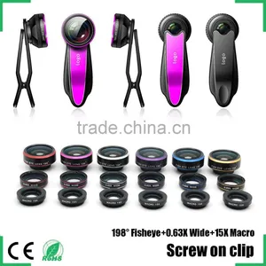 Mobile Phone Fisheye Lens Innovative Gadgets 2016 Trending Products Clip 3 in 1 198 Degree Fish Eye 0.63x Wide-angle Lens Kit thumbnail-3