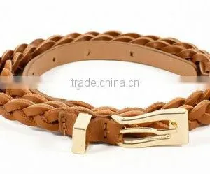 Genuine Leather Ladies Braided Belt thumbnail-1