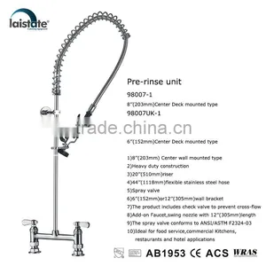 Commercial Kitchen 8''(203mm) Center Deck Mounted Pre-Rinse Unit Faucet (98007-1) thumbnail-1