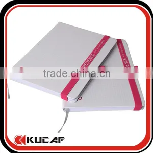 Custom Rubber Logo Width Elastic Band A4 Hardcover Grid Notebooks With Pen Loop thumbnail-3