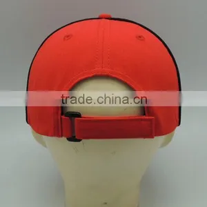 High Quality Custom Unisex 6 Panel 100% Cotton Red Embroidered Curved Baseball Cap Wholesale thumbnail-4