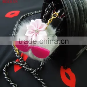 Green Pom Pom Keychain for Handbag thumbnail-1