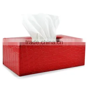 2015 Hot Sale Creative Vintage Leather Wooden Tissue Box thumbnail-1