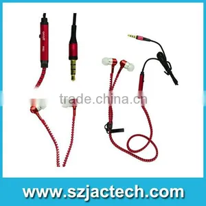 Fashion Colorful Metal Zipper Cable Design Earphone Fashion Earbud With Microphone thumbnail-6