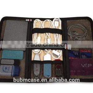 Top BUBM Small Black Nylon Spring Rolls Folding Cable Bag,USB Flash Drive Bags thumbnail-1