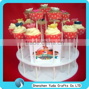 Good Quality Acrylic Round and White Lovely Acrylic Lollipop Display Stand Cheap thumbnail-1