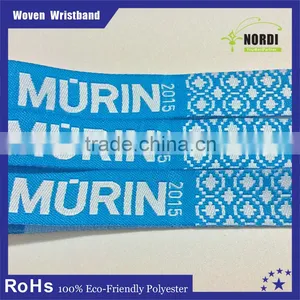 High Quality Theme Parks Promotion Woven Wristband / Fabric Wristbands thumbnail-1