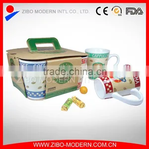 Advertising Ceramic Mug With Spoon LOGO Print Glazed Stoneware Coffee Mug thumbnail-3