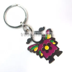 Top Quality Zinc Alloy Metal Color Filling Various Colors Planted Keychain thumbnail-1