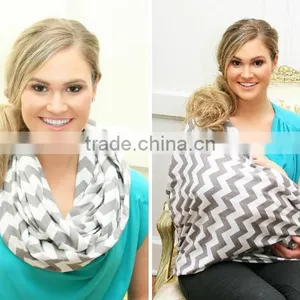 Cotton Spandex Knit Grey/white Private Breast Feeding Less Distractions For Expectant Mothers Nursing Scarf thumbnail-1