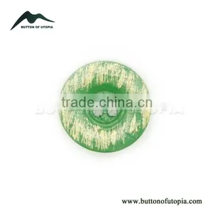 4 Holes Paint Colorful Green Blue Beige Wood Button With Old Effect thumbnail-1