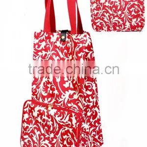 Set of 1 Trolley Shopping Bag With 2 Wheels and Zipper Pocket thumbnail-2