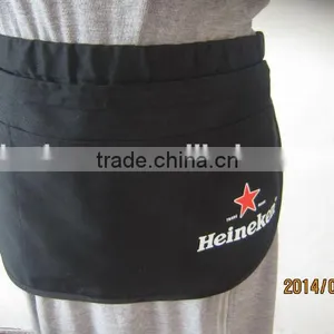 Cheap Bulk Wholesale Silk Screen Printing Bar Aprons With Zipper Pocket thumbnail-6