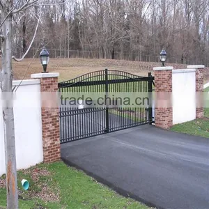 Custom Height and Colors Steel Main Gate Designs Electrostatic Spraying thumbnail-4