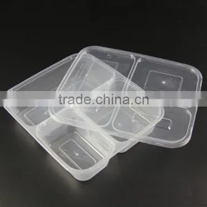 Black 3 Divided Microwavable Safe Storage Plastic Food Containers thumbnail-3