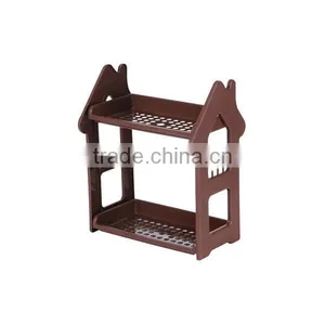 2-Shelf Shelving Unit Plastic Bathroom Shelf With Two Layers Organizer thumbnail-2